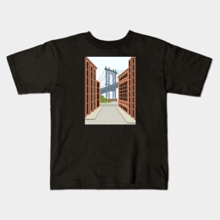 Manhattan Bridge, DUMBO, Downtown Brooklyn, NYC Kids T-Shirt